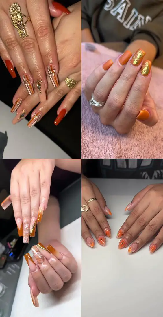 17 Mesmerizing Burnt Orange Nail Ideas for Fall